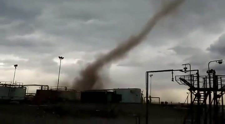 Tornado en el sur de Mendoza