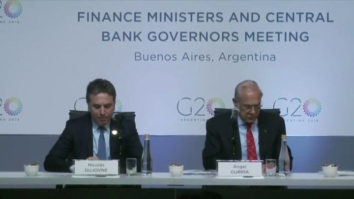 El ministro Dujovne brindó una conferencia de prensa en el marco del G20