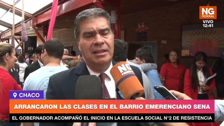 Capitanich abre el ciclo lectivo 2023 en la escuela de Emerenciano Sena
