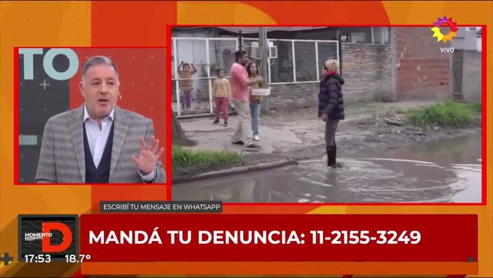La cronista Giuliana Salguero sufrió una caída en vivo.
