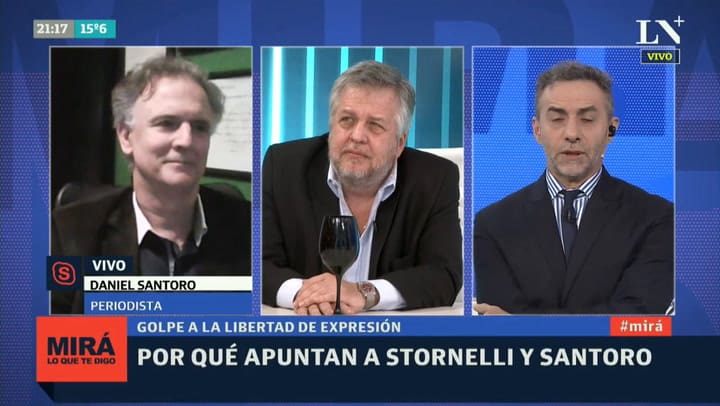 Entrevista a Carlos Stornelli y a Daniel Santoro en Mirá lo que te digo (LN+)
