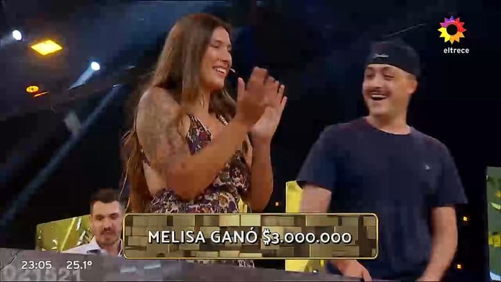 Melisa gano $3.000.000 en Los 8 escalones