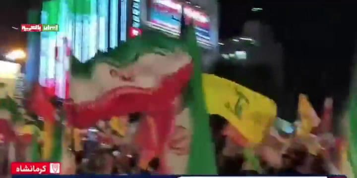 El momento en que una multitud en Irán celebra el ataque contra Israel