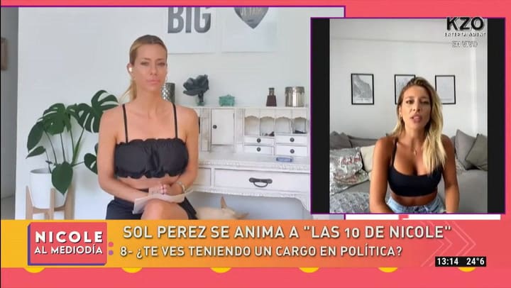 Sol Pérez reveló que está interesada en ocupar un cargo político