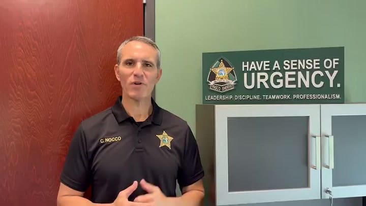 El anuncio del sheriff de Pasco en redes sociales