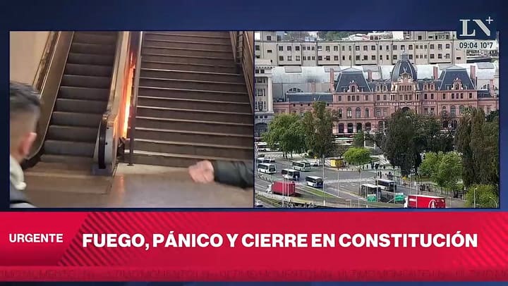 Cierran la estacion Constitucion por un incendio en las escaleras