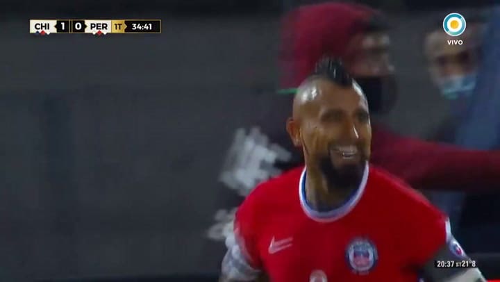 Otro gol de Arturo Vidal para la selección chilena - Fuente: TV Pública