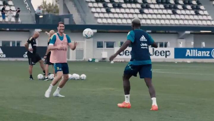 El gol de Di María durante el entrenamiento