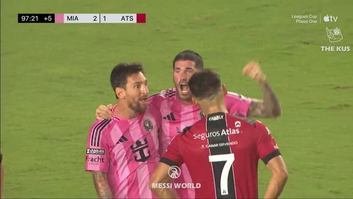 Grito de gol de Messi al uruguayo Coccaro en Inter Miami vs Atlas