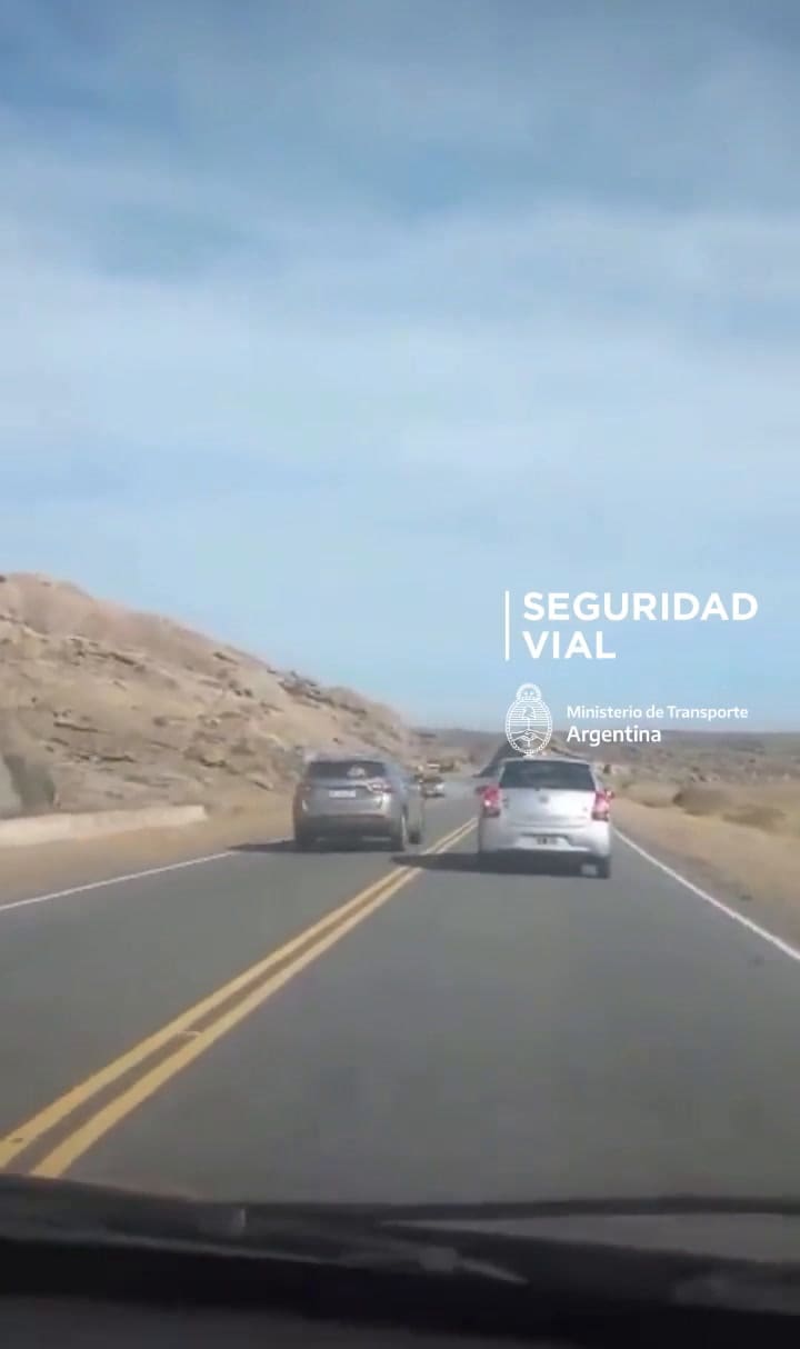Un conductor cordobés realizó un sobrepaso prohibido que pudo provocar una tragedia
