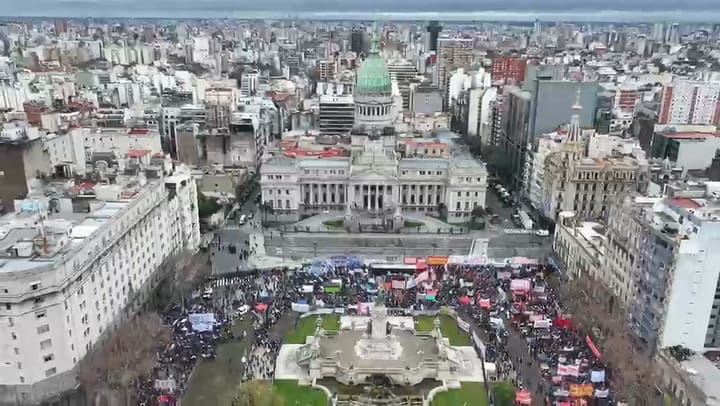 La marcha vista desde arriba