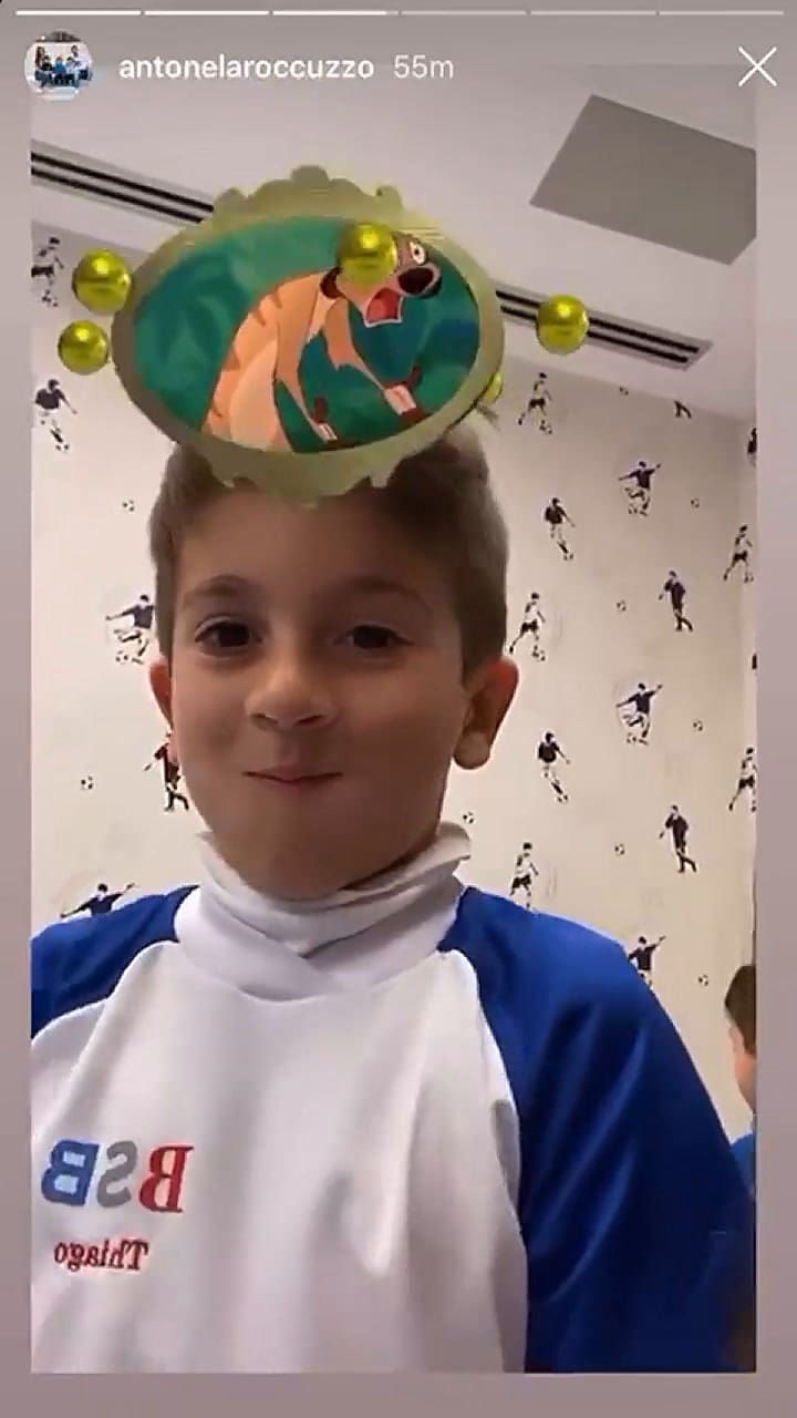 Los hijos de Messi jugaron a los filtros