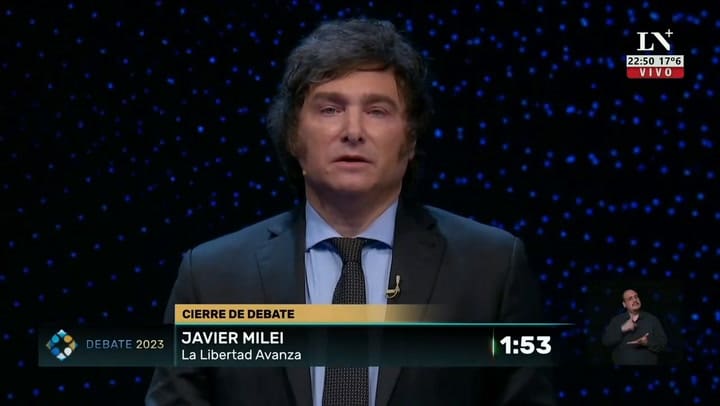 El cierre de Javier Milei en el último debate presidencial