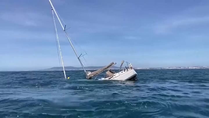 El momento donde la embarcación se hundió tras el ataque de las orcas