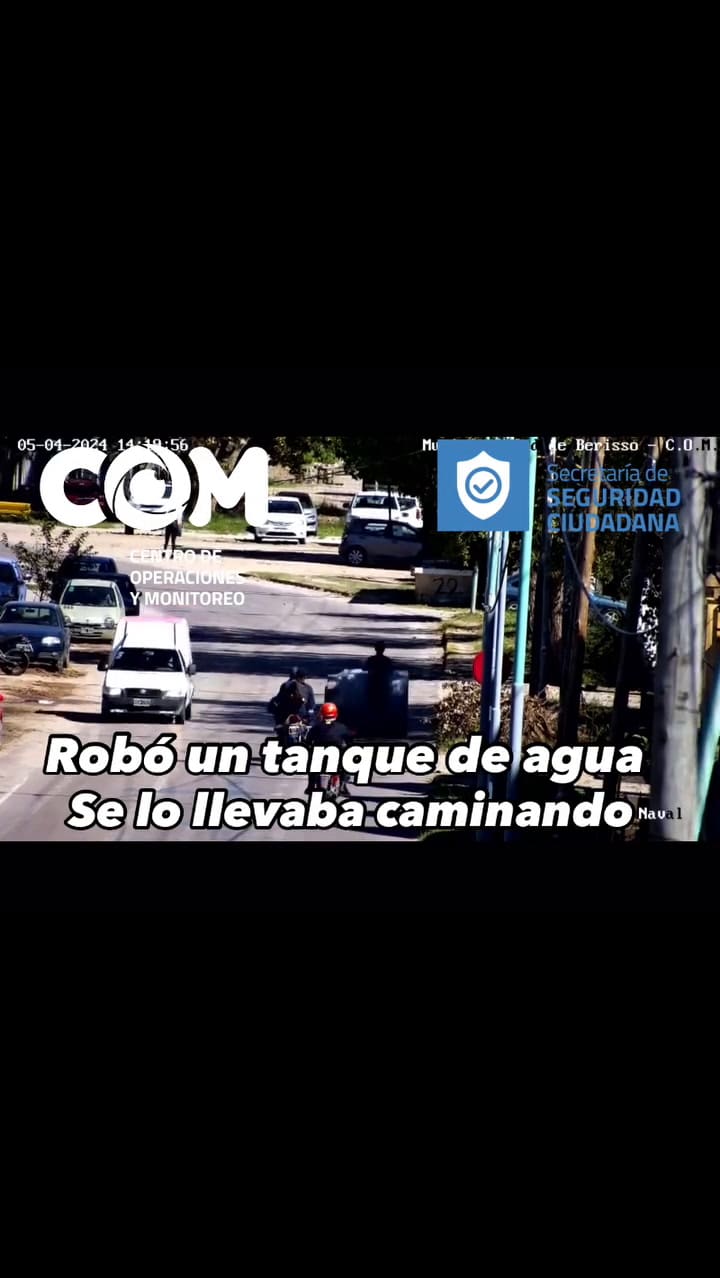 Reincidente- Fue Capturado Llevándose A Pie Un Tanque De Agua La Secretaria De Seguridad De La Municipalidad De Berisso Informa Que En La Tarde De Este Viernes, Personal Policial Tomó Conocimiento De La Presen