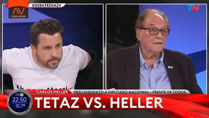 Martín Tetaz sorprendió a Carlos Heller con una curiosa remera