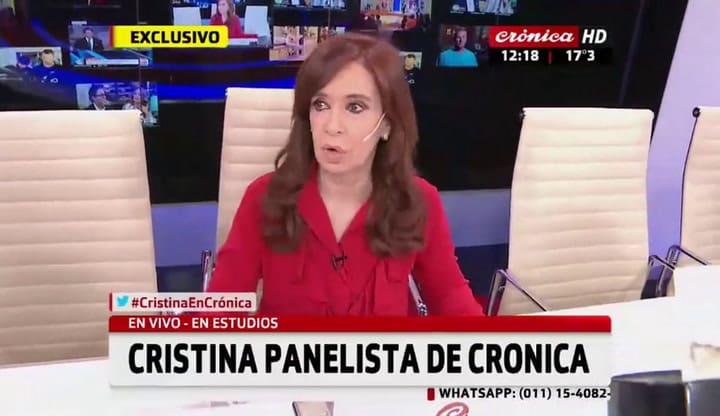 Cristina hace de panelista en Crónica TV