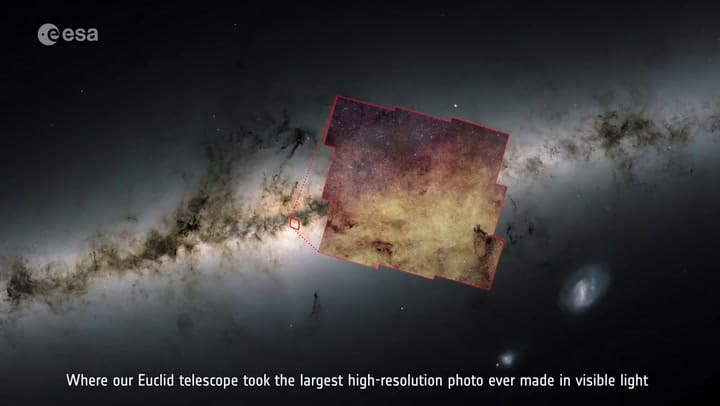 El telescopio Euclid captó en 24 horas millones de estrellas en el centro de la Vía Láctea, en un mosaico que permite recorrer en detalle esta región clave de la galaxia