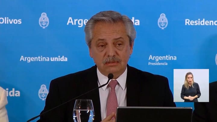 Alberto Fernández anuncia las nuevas medidas de distanciamiento social - Fuente: Casa Rosada