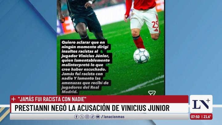 Prestianni nego la acusacion de Vinicius