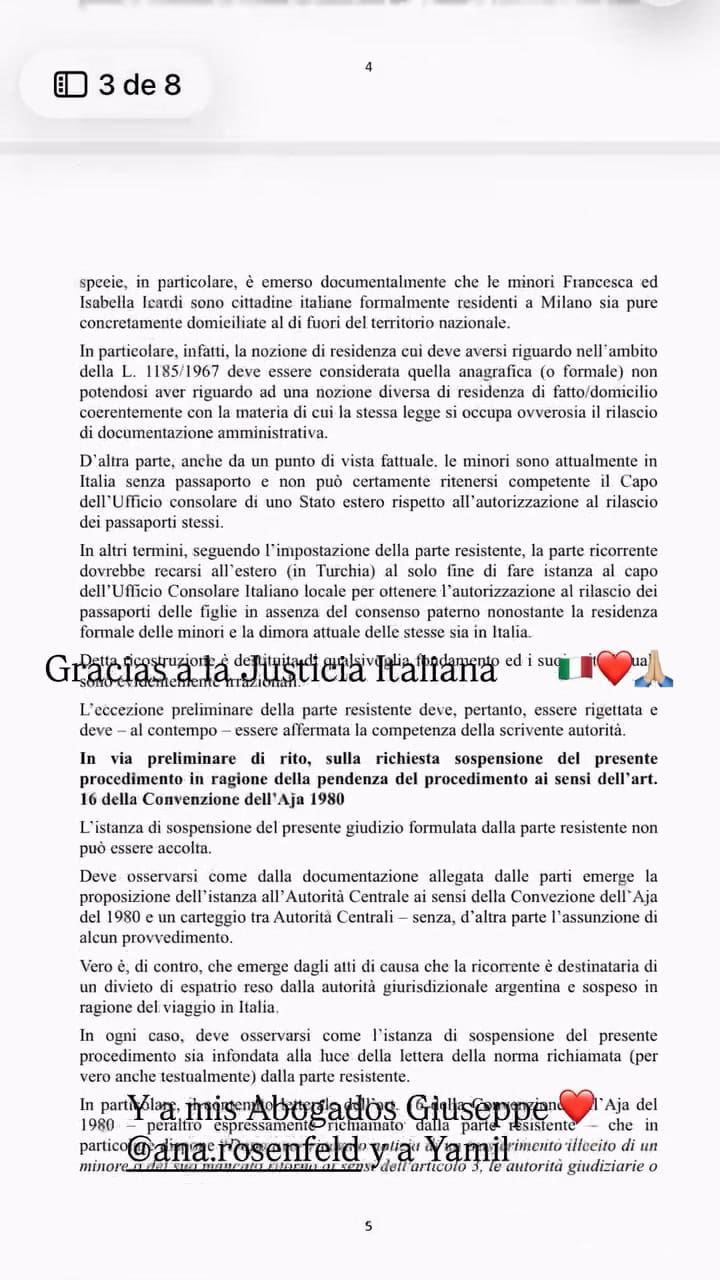 El fallo de la Justicia italiana a favor de Wanda Nara