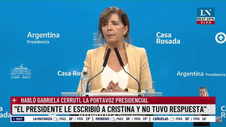 Cerruti: “El Presidente se comunicó con la vicepresidenta sin tener respuesta”