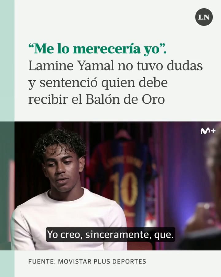 "Me lo merecía yo". Lamine Yamal no tuvo dudas y sentenció quién debe recibir el Balón de Oro