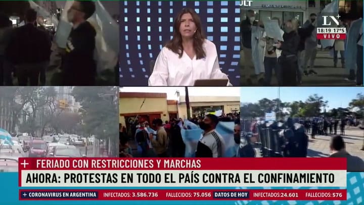 Protestas en todo el país contra las restricciones del Gobierno. Día 4 de confinamiento.
