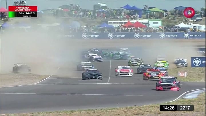 El múltiple accidente durante la final del TC en Centenario