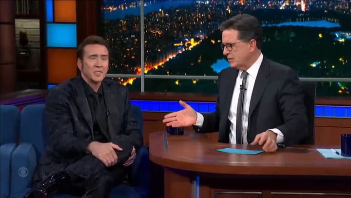 Nicolas Cage Takes The Colbert Questionert
