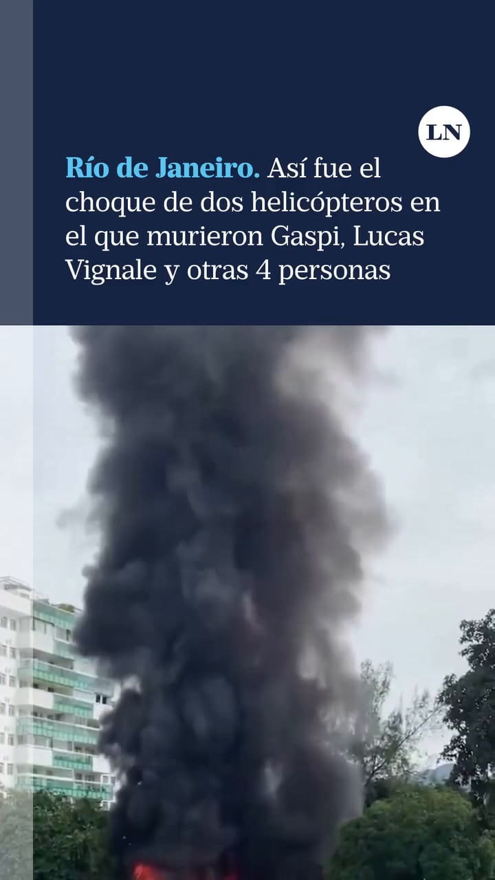 Dos helicópteros chocaron este domingo por la mañana sobre una popular avenida de Río de Janeiro
