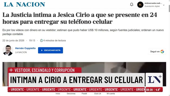 Cirio no se presentaria a declarar