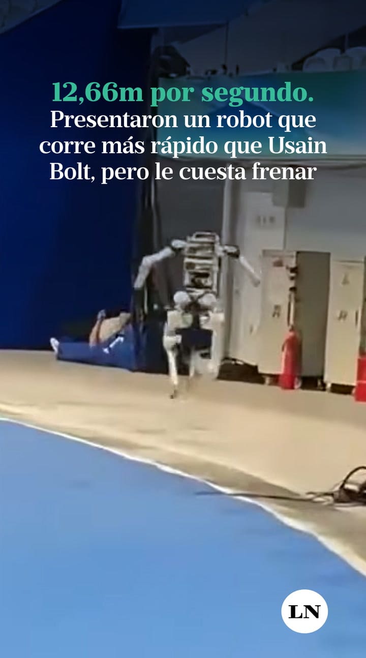 12,66m por segundo. Presentaron un robot que corre más rápido que Usain Bolt, pero le cuesta frenar