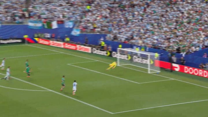 First goal of Argentina vs Algeria