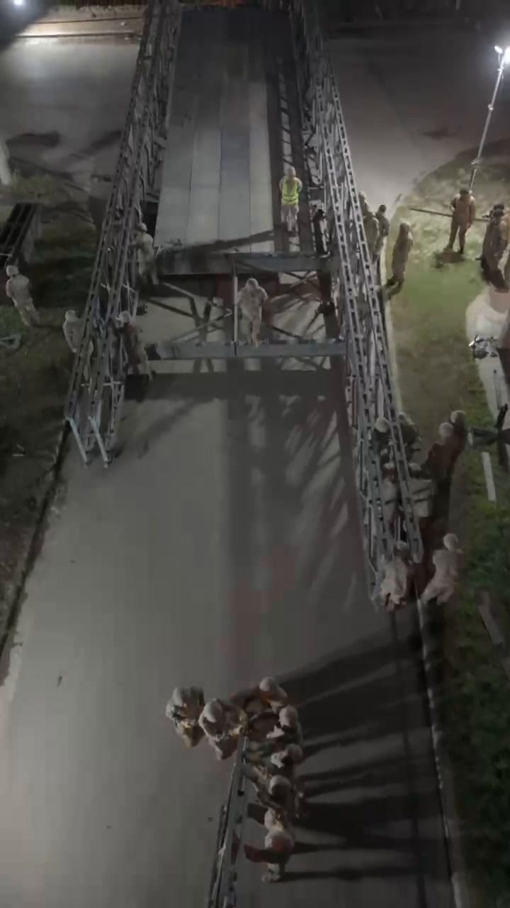 El puente modular sobre el canal Maldonado