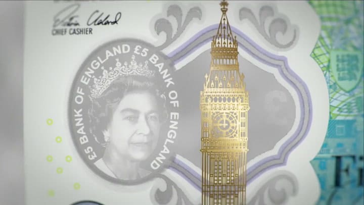 Presentando el nuevo billete de 5 libras