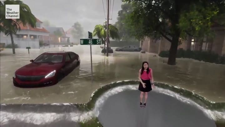La presentación de un canal para simular los efectos de Florence – Fuente: The Weather Channel