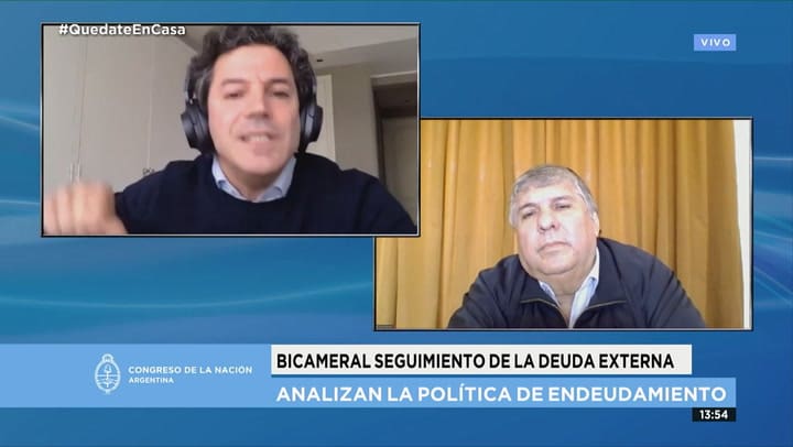 Fuerte cruce entre Luciano Laspina y José Mayans durante el debate por la deuda - Fuente: Senado Arg