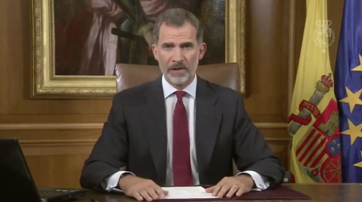 El Rey de España envió un mensaje por la situación de Cataluña