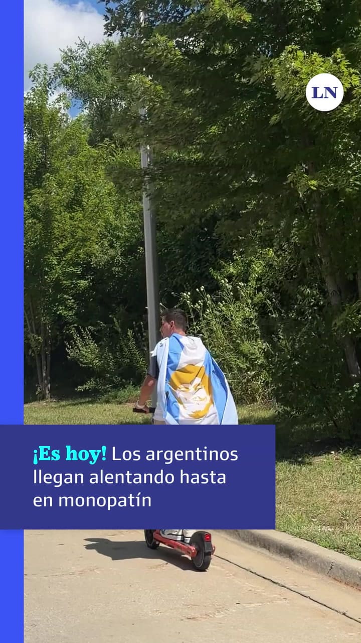 Argentina vs. Suiza: los argentinos llegan alentando hasta en monopatín