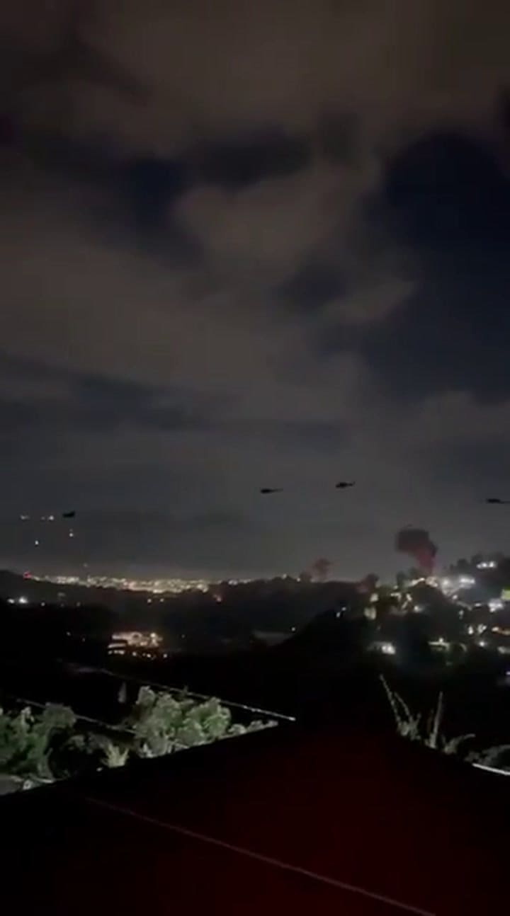 Los helicópteros sobrevolando Caracas