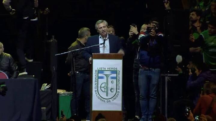 El discurso completo de Alberto Fernandez en SMATA el 29/6. Fuente: Youtube