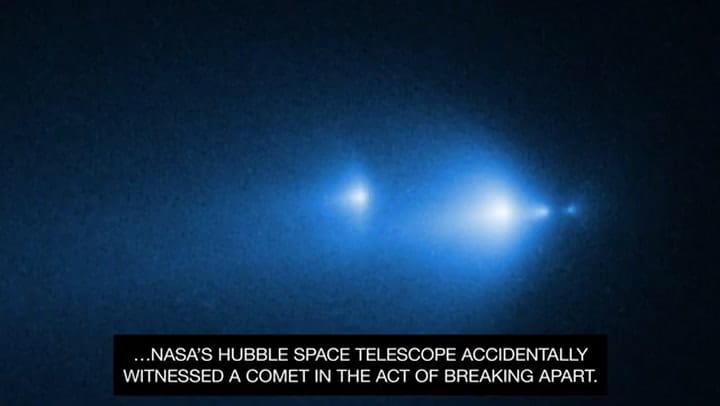 El telescopio espacial Hubble captó imágenes de un cometa desintegrándose en tiempo real