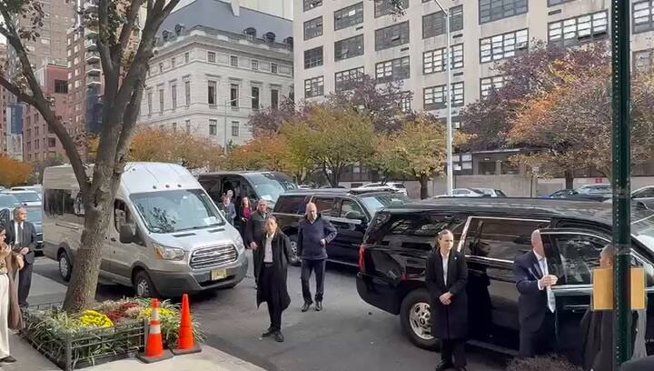 Milei llega a una reunión con empresarios en Nueva York