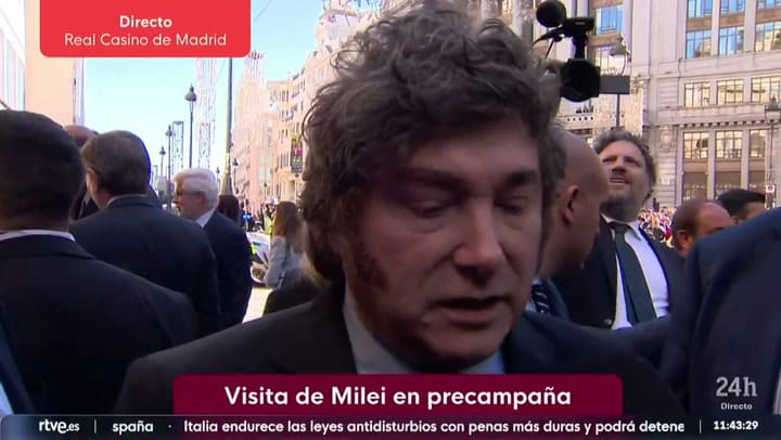 Milei, en Madrid, y los que no llegan a fin de mes