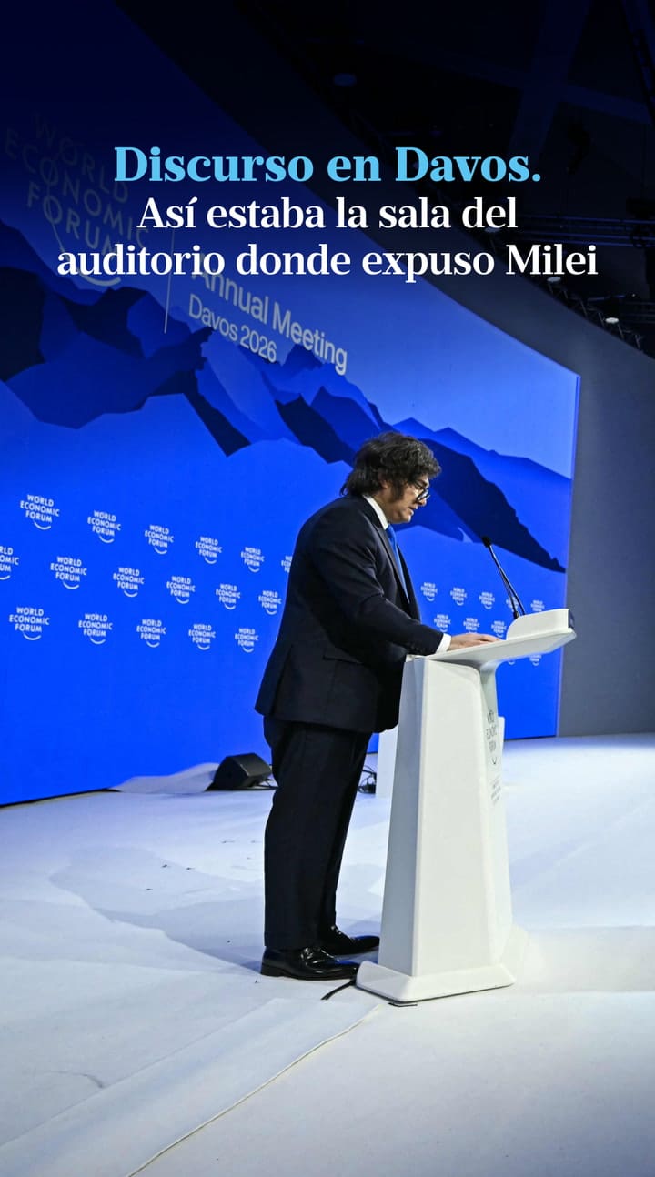 Davos: la sala del auditorio en el que expuso Milei.mp4