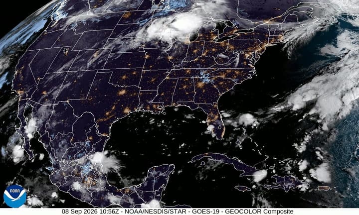 Satélite De La NOAA Sobre El Atlántico
