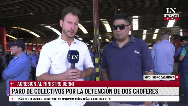 Paro de colectivos por la detención a dos choferes acusados de agredir a Berni