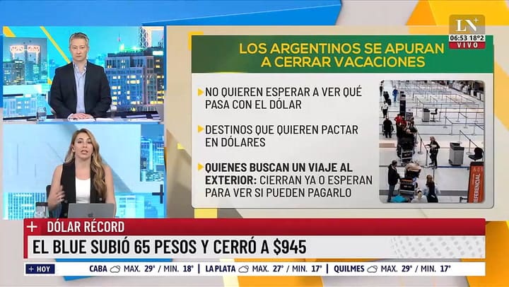 El dolar cerro a $945