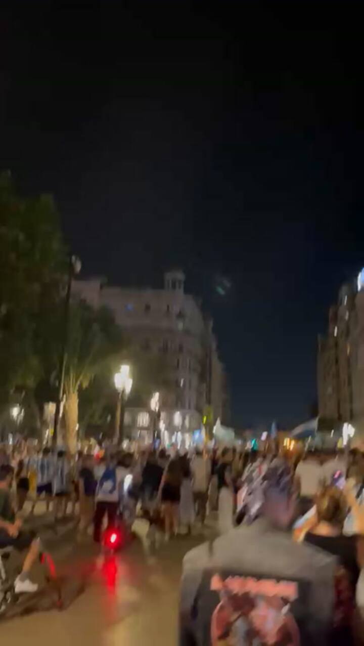 Festejos de argentinos en Valencia